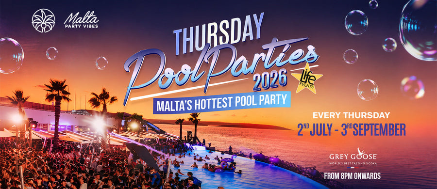 Café del Mar Donnerstag Poolpartys Malta 2026