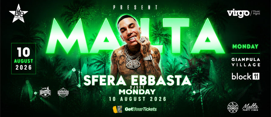 Sfera Ebbasta in Malta 2026: Sommer-Event im Gianpula Village