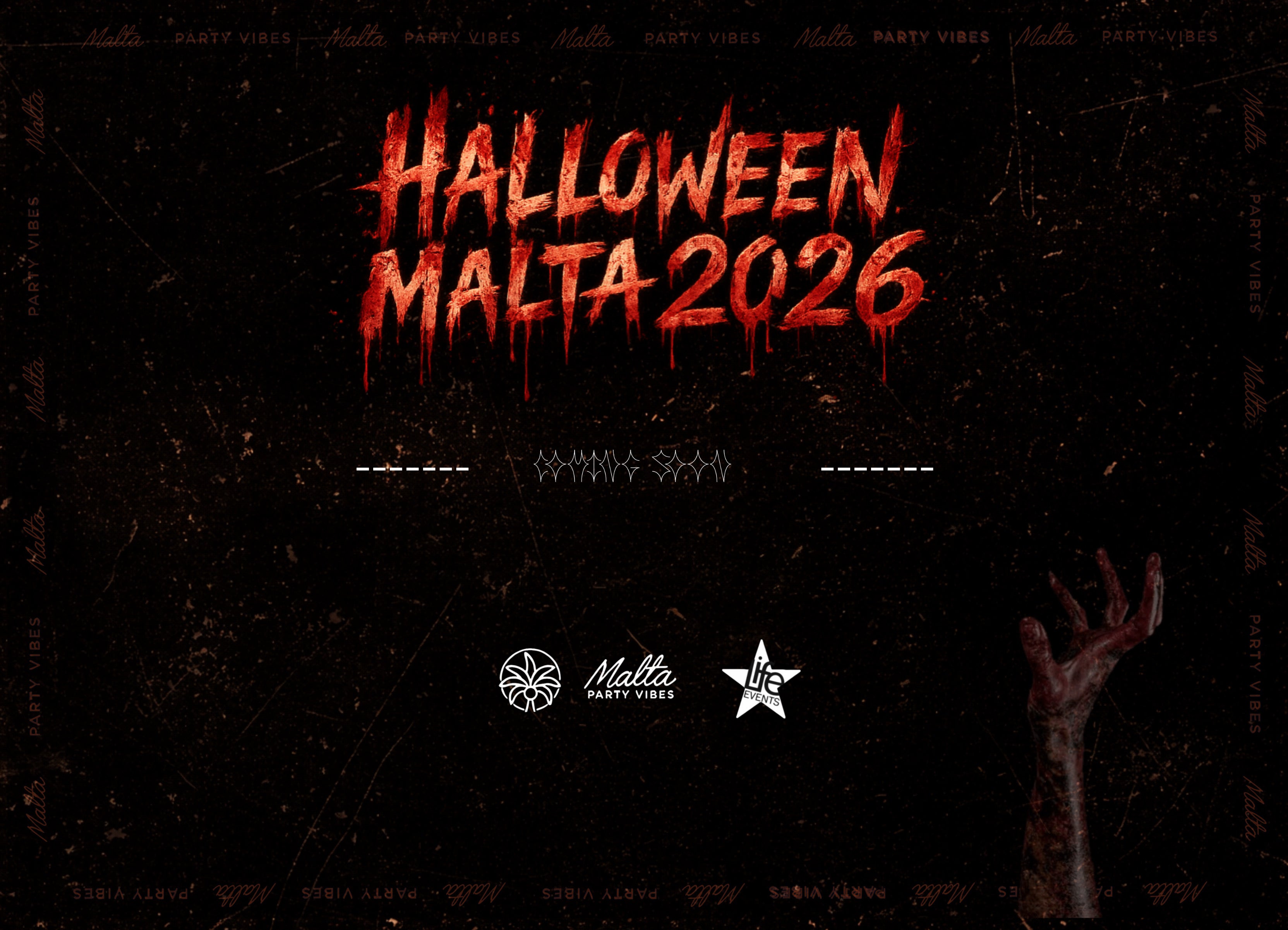 Malta Halloween 2026 banner advertising Halloween events and ticket information.