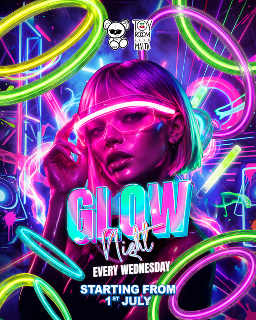 Noche Glow en Toy Room — Ferragosto Malta 2026