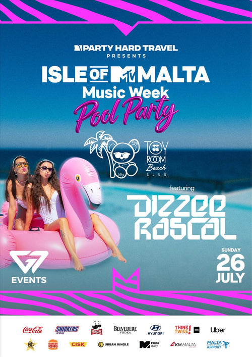 Isle of MTV Malta Music Week beach party with Dizzee Rascal July 2026
