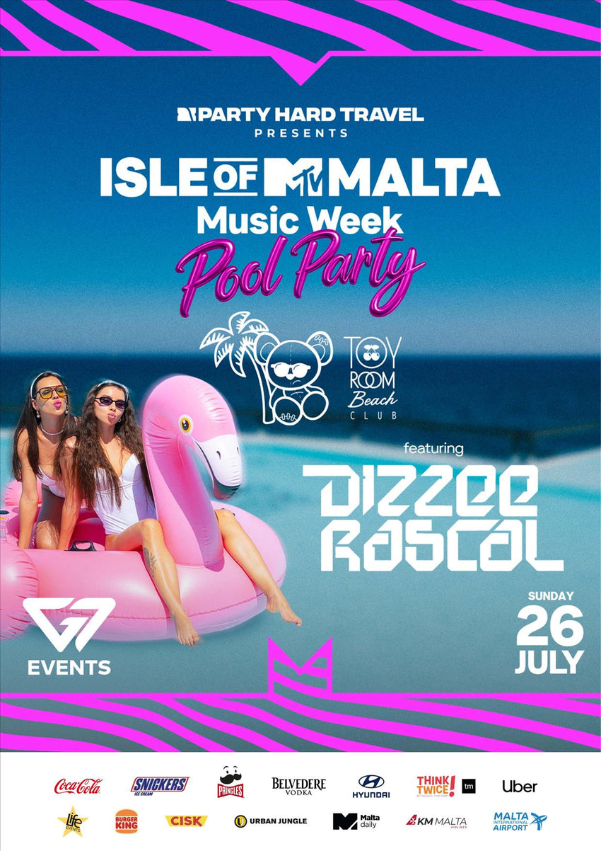 Isle of MTV Malta Music Week beach party with Dizzee Rascal July 2026
