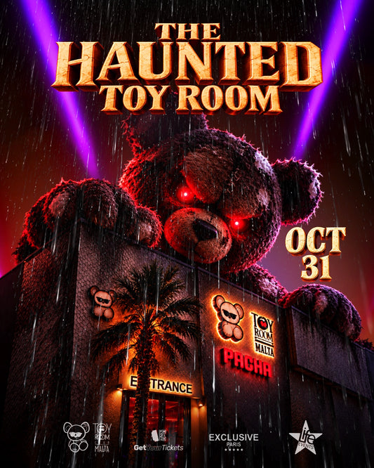 The Haunted Toy Room – Halloween 2026 at Toy Room Malta (Pacha), Saturday 31 October: official flyer