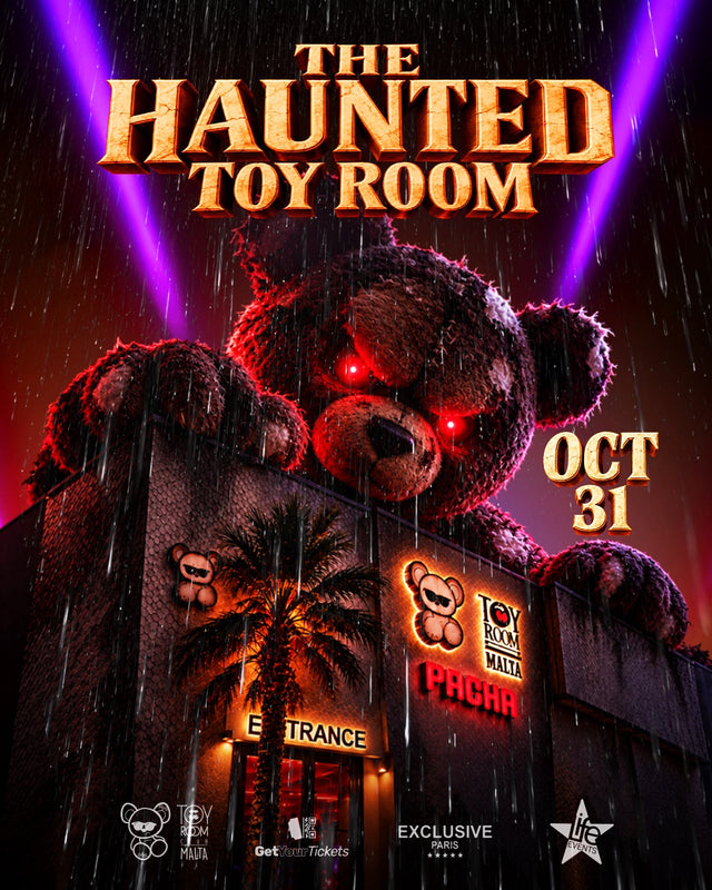 The Haunted Toy Room – Halloween 2026 at Toy Room Malta (Pacha), Saturday 31 October: official flyer